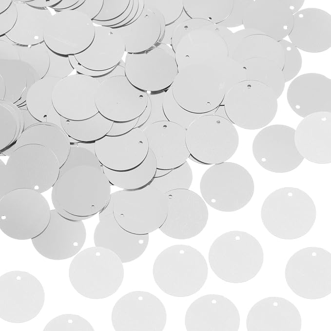 MECCANIXITY 700 Pcs Flat Round Sequins 15mm/0.6 Inch Loose Paillettes Craft