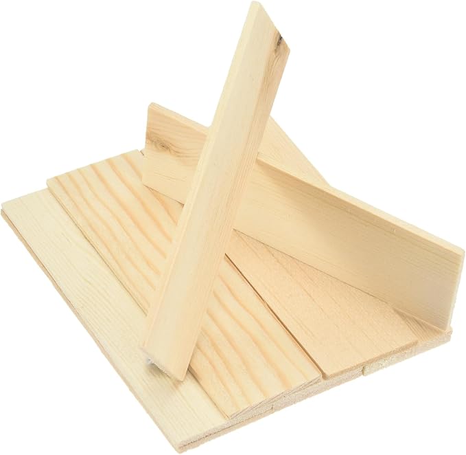 MECCANIXITY 10Pcs Wood Strips Slats, 1/8" x 1‑1/4" x 4" Thin Wood Sticks Flat