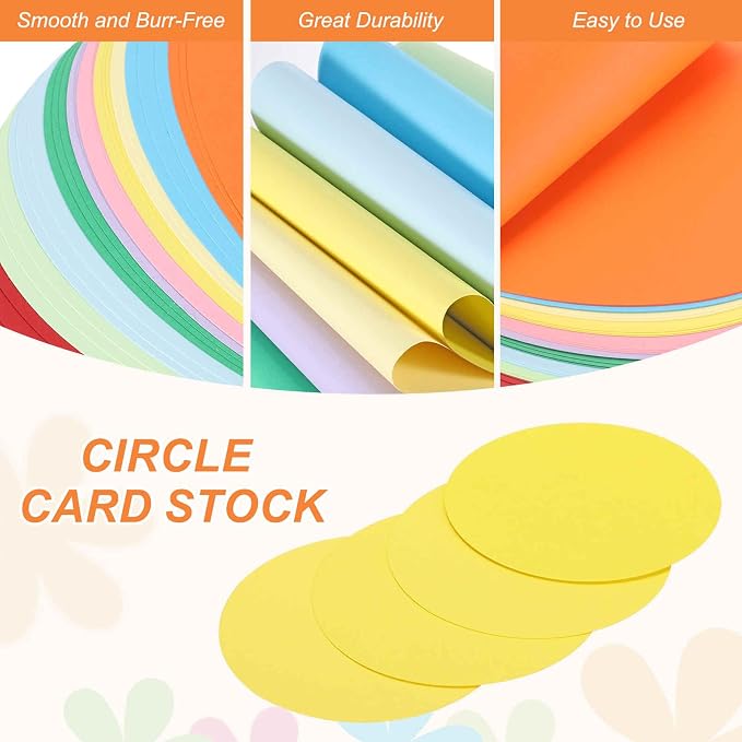 MECCANIXITY 24 Pcs Circle Card Stock, 3.9 Inch Round Cutouts Paper Thick