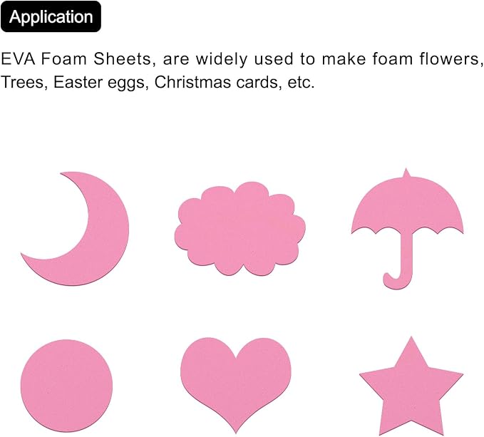MECCANIXITY EVA Foam Sheets Pink 9.8 Inch x 9.8 Inch 7mm Thick Crafts Foam