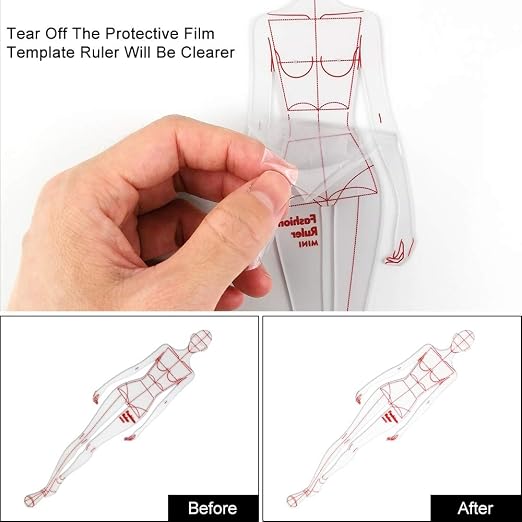 Update 4PCS Fashion Drawing Ruler, French Curve Ruler Sewing Humanoid Patterns