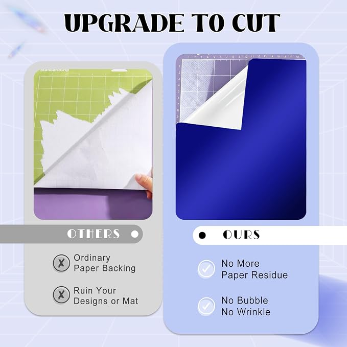 Tintnut Holographic Permanent Vinyl 8 Pcs 12x12in Royal Blue Adhesive Vinyl |