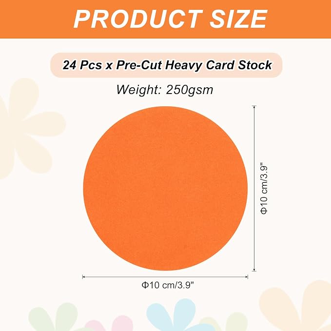 MECCANIXITY 24 Pcs Circle Card Stock, 3.9 Inch Round Cutouts Paper Thick