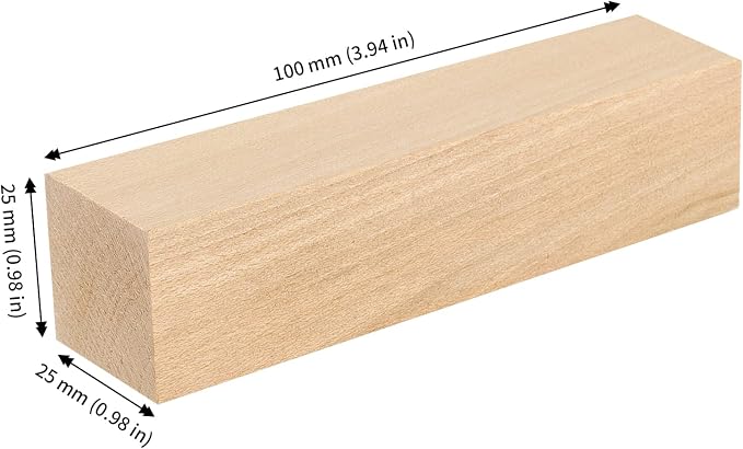 JAPCHET 24 Pieces 4 x 1 x 1 Inch Basswood Carving Blocks, Natural Wood Carving