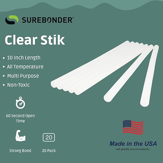 Surebonder Full Size Hot Glue Sticks Long, 10-Inch x 0.43-Inch