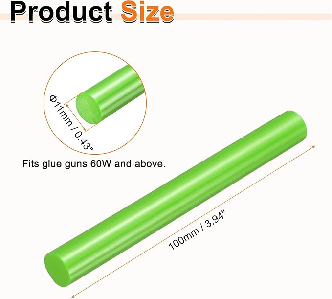 HARFINGTON 10pcs Hot Glue Sticks 0.43" Dia x 3.94" Long EVA Mini Hot Melt