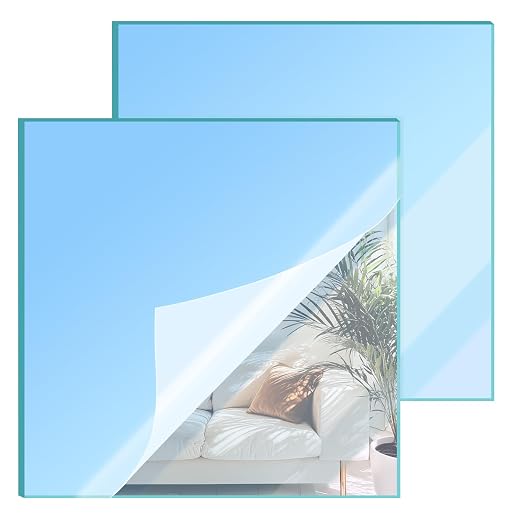 8x8 Inches Blue Mirror Acrylic Sheet – 2 Pcs Reflective Acrylic Panel