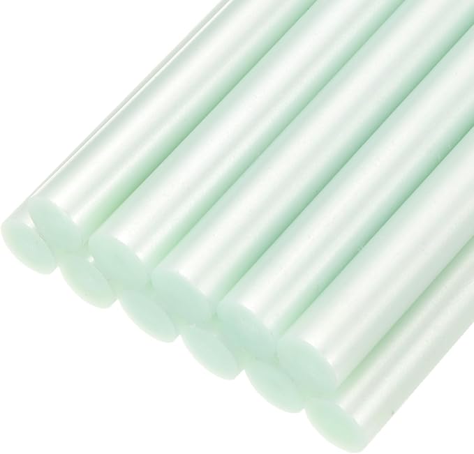 uxcell Mini Hot Glue Sticks for Glue Gun 11mm x 100mm Light Grass Green 12pcs