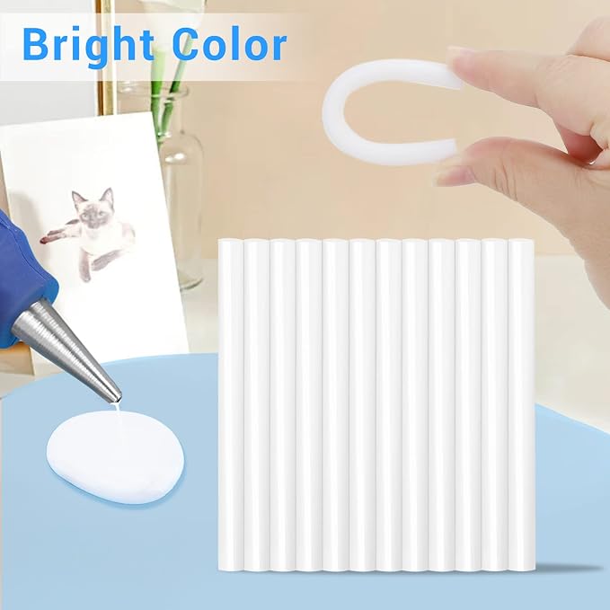 Manarty White Hot Glue Sticks, Adhesive EVA Glue Sticks