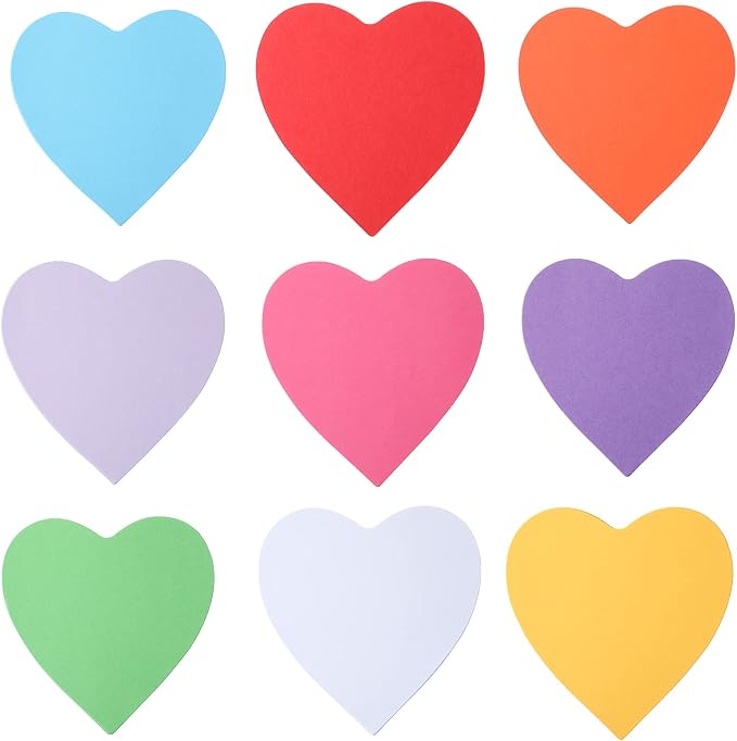 90 Pieces Heart Cutouts Paper Hearts Heart Shape Cards 5.5 Inches Large