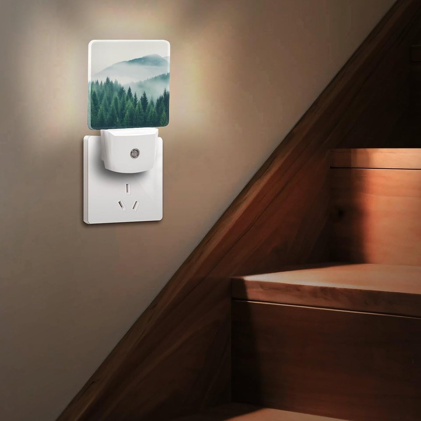Mountain Forest Night Light, Plug into Wall Decor Nightlights for Bedroom, Bathroom, Hallway, Kitchen, with Dusk to Dawn Light Auto Sensors LED Night Lights for Boys Girls Women Men Room Gifts