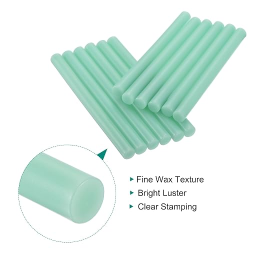 MECCANIXITY 12 Pcs Green Cylinder Sealing Wax Stick Glue Gun Wax Seal Rod Craft