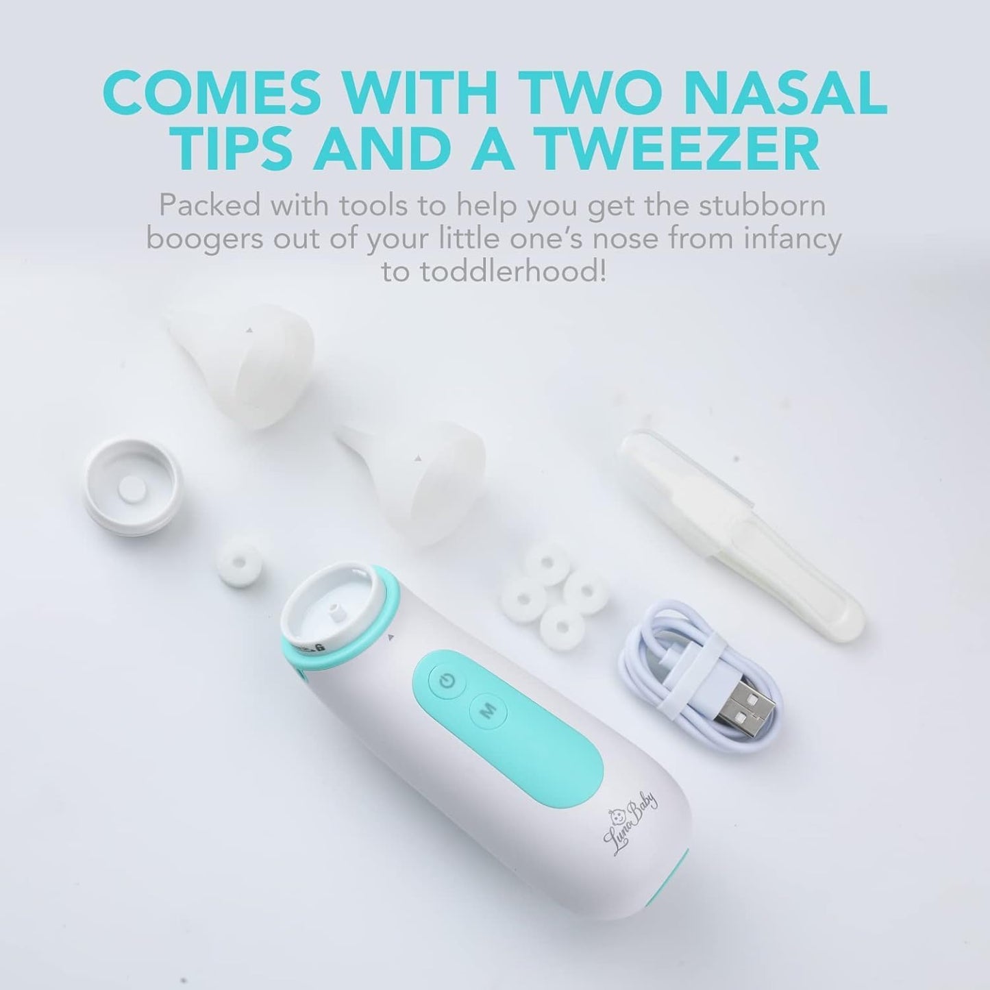 Electric Baby Nasal Aspirator - Nose Sucker Machine for Newborn Infants Toddlers Kids Adults - Automatic Booger Snot Vacuum Cleaner with Adjustable Suction Levels for Mucus Removal
