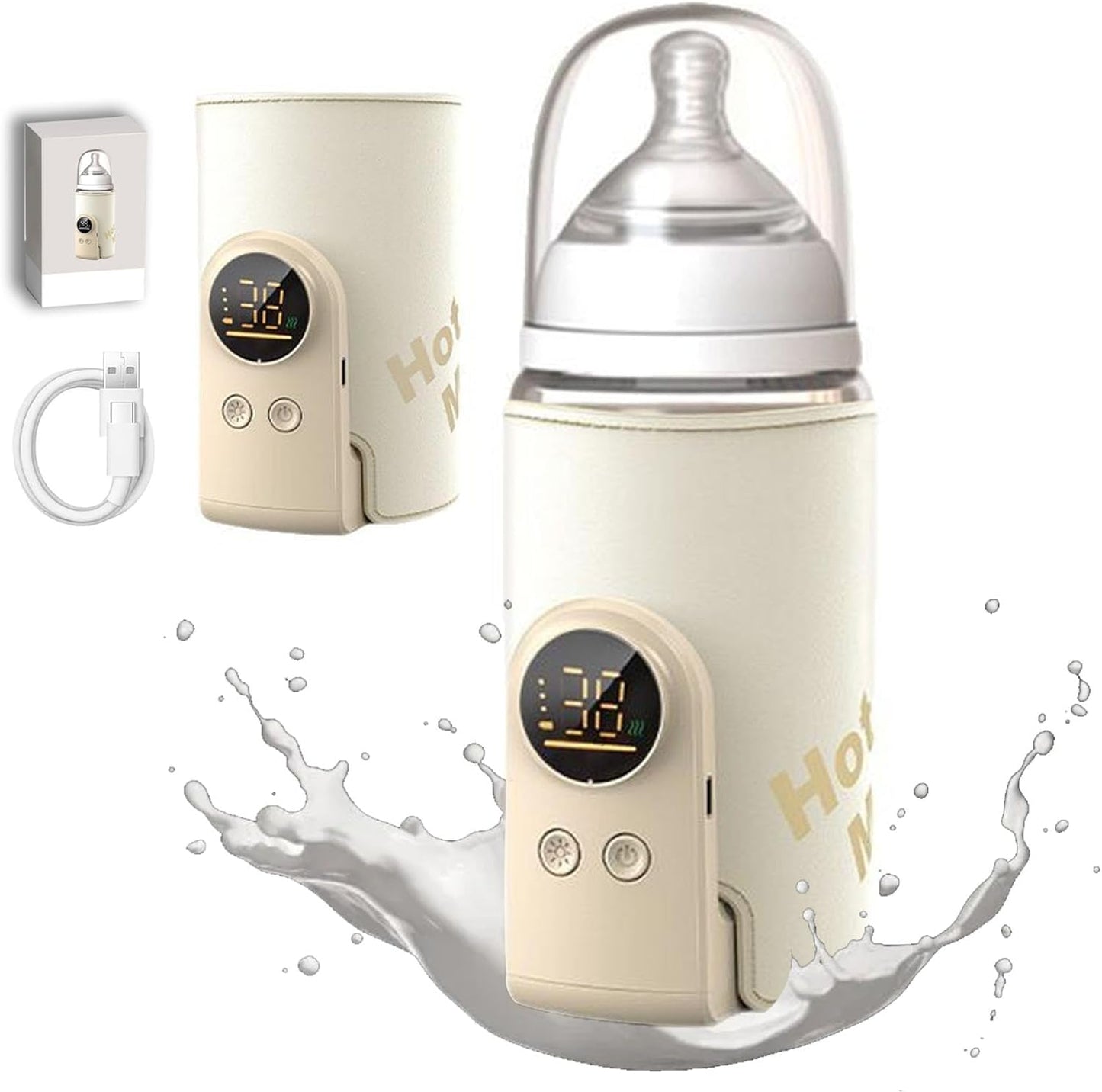 Portable Bottle Warmer for Travel-Rapid Warming,Long-Lasting Warming up to 6-10H,Portable Travel Bottle Warmer Cordless for Baby Milk Breastmilk (6000mA)