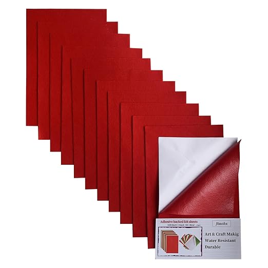 Jtnohx Self Adhesive Felt Sheets, 12 Pieces Felt Fabric