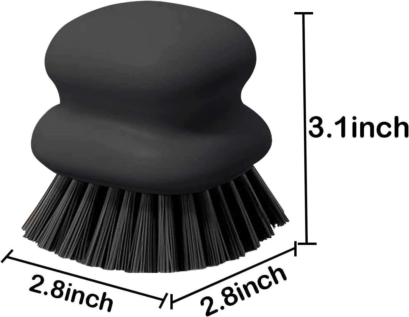 Dish Brush with Handle, Kitchen Scrub Brushes for Cleaning, Dish Scrubber with Nylon bristles for Sink, Pots, Pans(4Pack Black Nylon bristles)