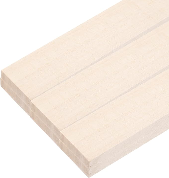 MECCANIXITY 6pcs Wood Sticks, 3/8"x 1.4" x 12" Rectangle Wooden Cube Wood