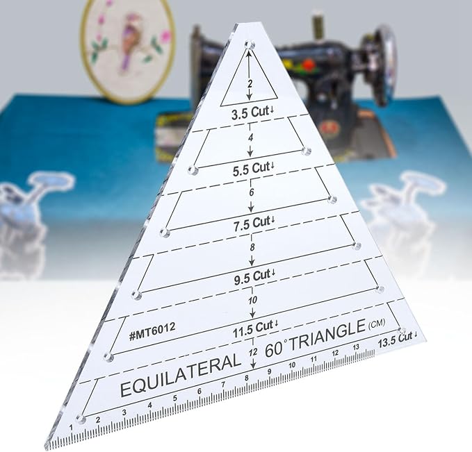 Fayelume 60 Degree Triangle Ruler, Acrylic Triangle Quilting Ruler, High