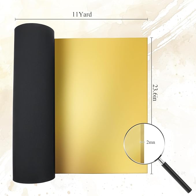 Pushglossy EVA Foam Roll 2mm Thickness Foams Sheets 23.6" x 393.7" Metallic