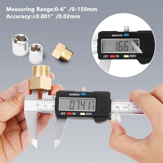 Digital Caliper Measuring Tool, Stainless Steel Vernier Caliper Digital 6IN |