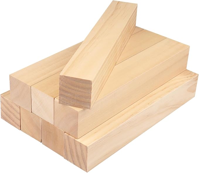 8 Pack Basswood Carving Blocks, Soft and Smooth, Easy Whittling and Carving