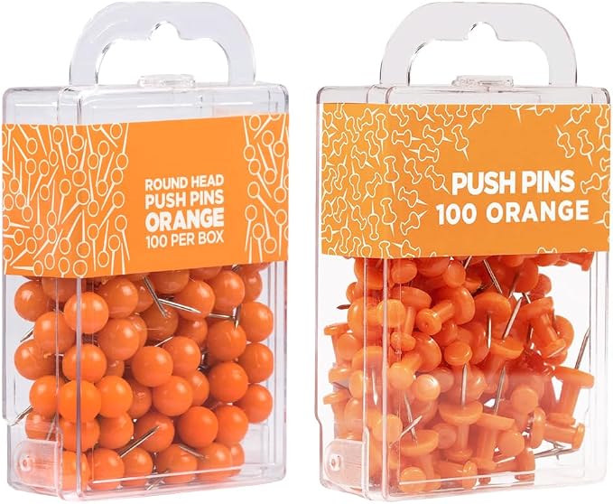 JAM PAPER Colorful Push Pins