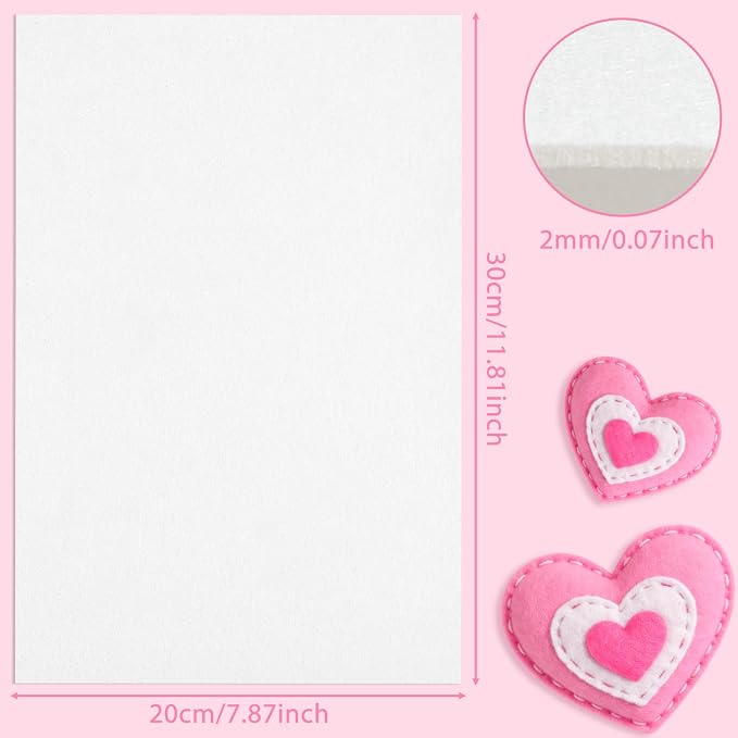 NEBURORA 12 Pcs 2mm Thick Stiff Felt Sheets