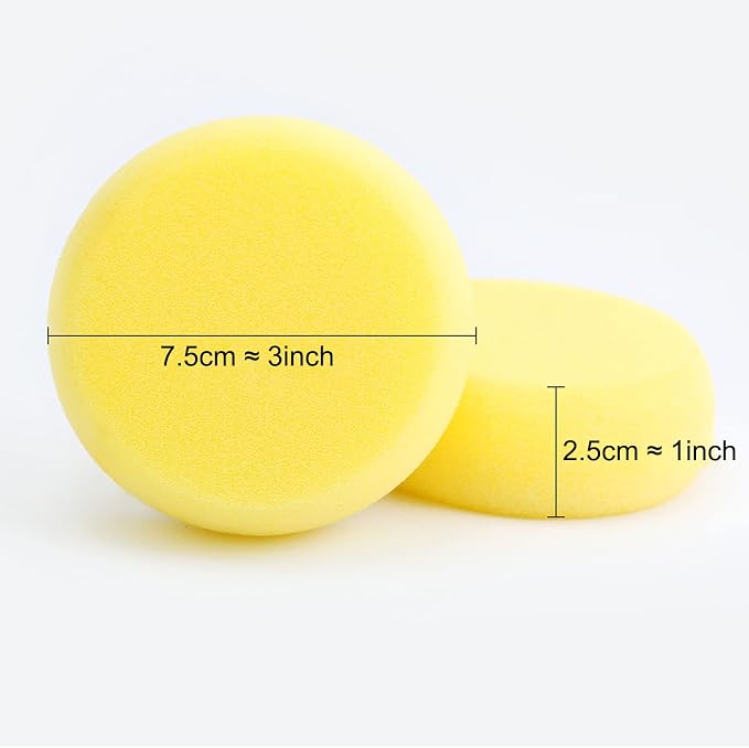 WAFJAMF 4 Pcs Round Painting Sponge 2.96 Inch Craft Clay Yellow | Pottery