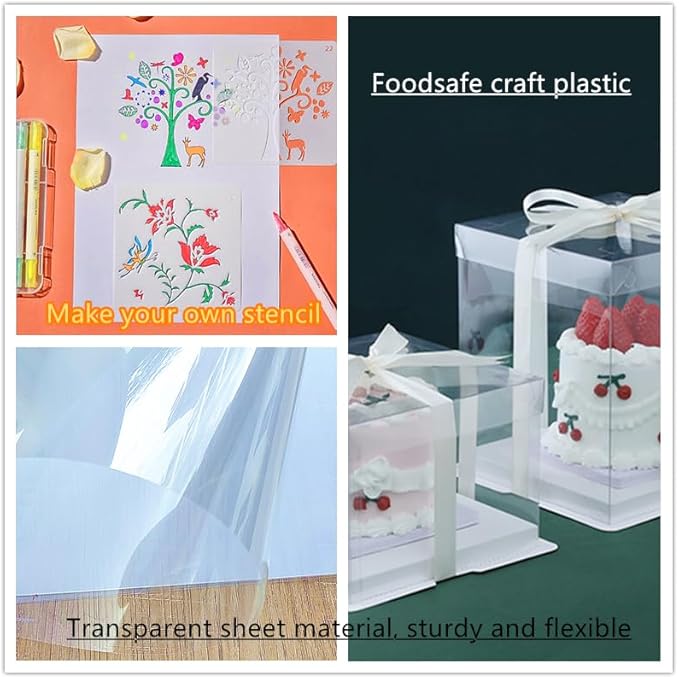 Clear Blank Stencil Sheet for Cuting. 8 Pack 12" x 24" 7.5mil/0.19mm Thick .Gift