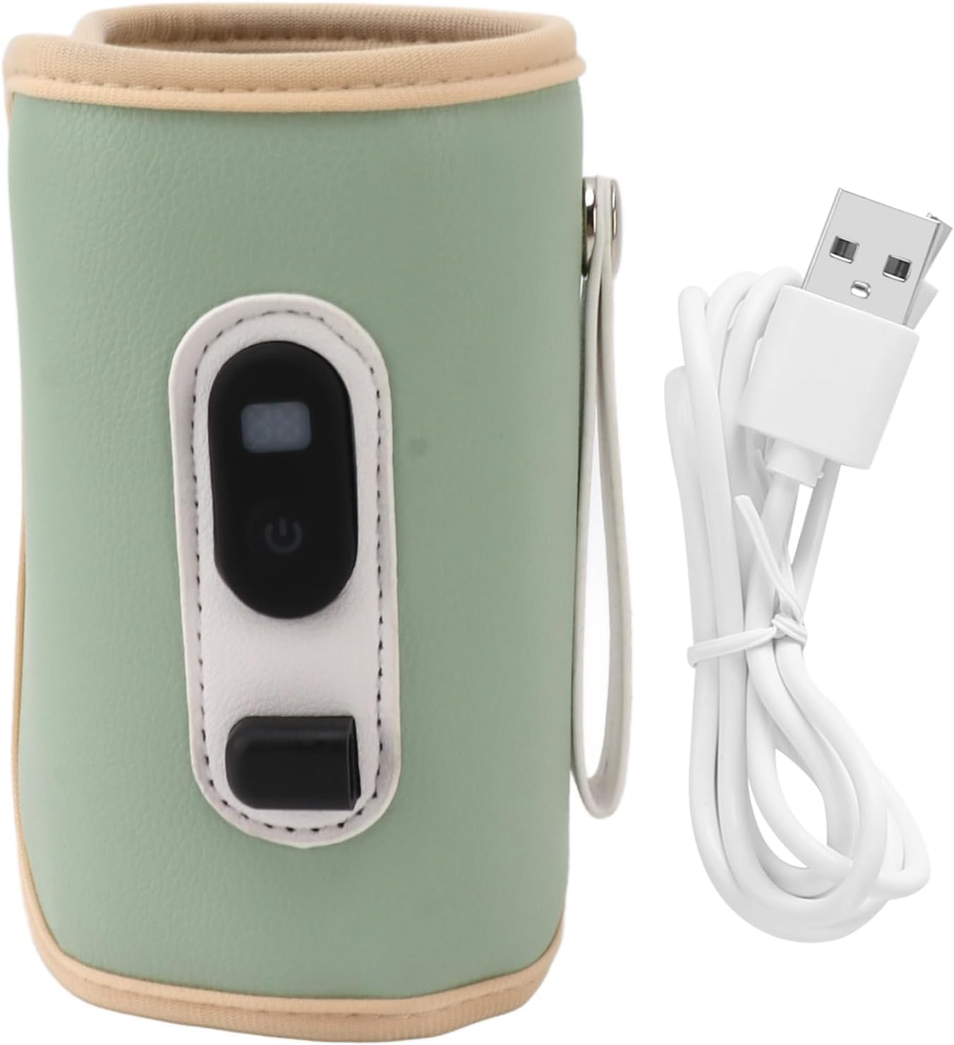 Pssopp Portable Milk Bottle Warmer Bottle Breast Milk Warmer 5 Speeds Milk Heat Keeper Fast Baby Food Heater for Outdoor Car Travel (Green)