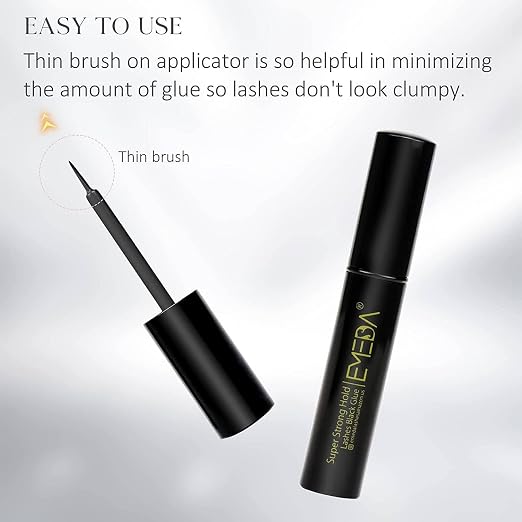 EMEDA Eyelash Glue Black Lashes Glue Super Strong Hold 24H/ Water