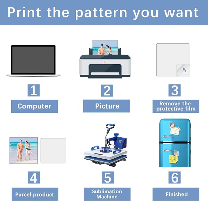 80PCS Sublimation Magnet Blanks 3x3 Bulk Square Produnts 40 Pcs Sublimation
