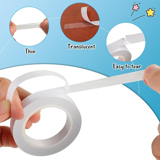 9 Rolls Double Sided Tape for Crafts, Strong Double-Sided Tape, Scrapbook Tape
