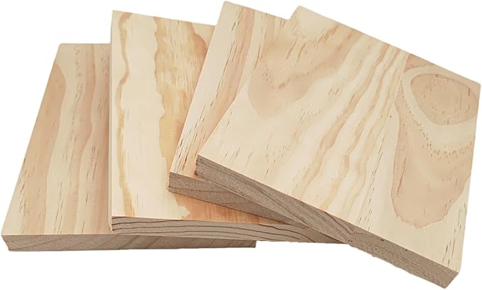 4PCS Rectangle Wood Boards Unfinished Wood Blocks