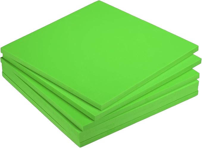 MECCANIXITY EVA Foam Sheets Green 9.8 Inch x 9.8 Inch 10mm Thick Crafts Foam
