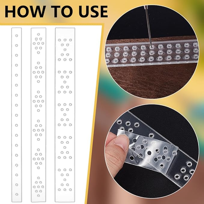 BENECREAT 9Pcs Acrylic Leather Punch Tool, 3 Widths Crystal and Rivet Spacing