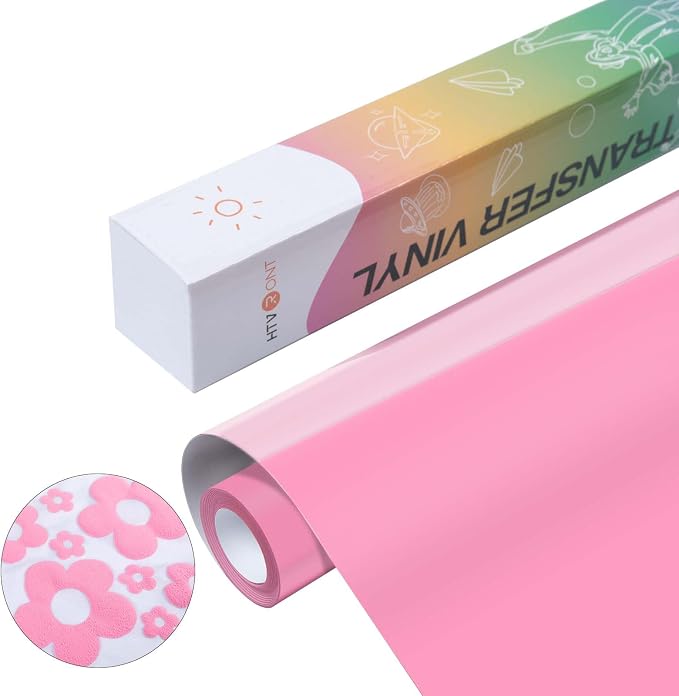 HTVRONT Puff Vinyl Heat Transfer, Light Pink, Iron on Vinyl