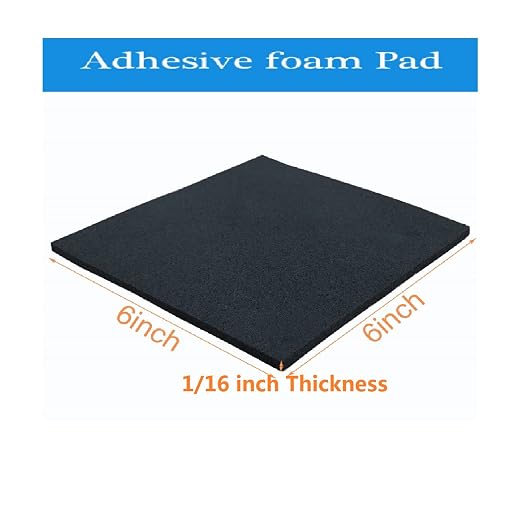 Adhesive Foam Padding 8 Pieces 6"x6"x1/16 Neoprene