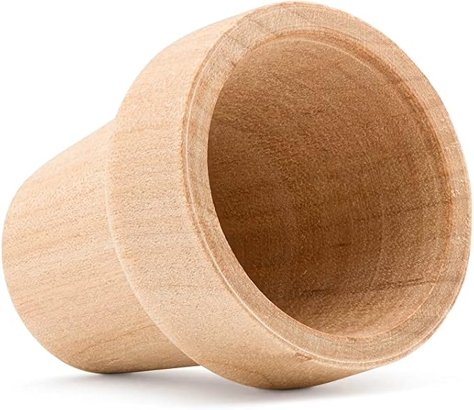 Woodpeckers Mini Wood Flower Pot 5/8-inch x 9/16-inch, Small Flower Pot