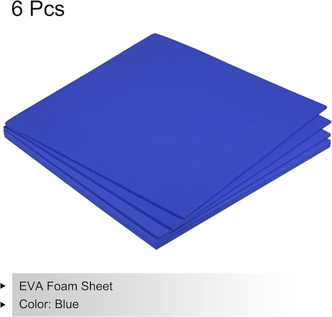 MECCANIXITY EVA Foam Sheets Blue 9.8 Inch x 9.8 Inch 3mm Thick Crafts Foam