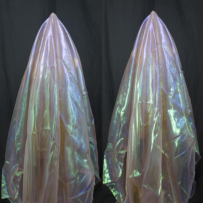 Coffee Brown Iridescent Organza Fabric
