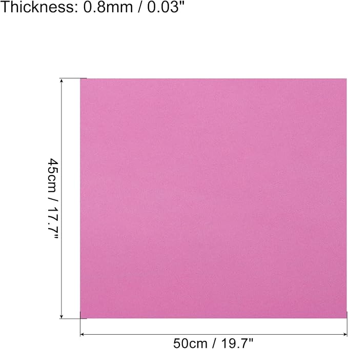 MECCANIXITY EVA Foam Sheets Rose Red 19.7 Inch x 17.7 Inch 0.8mm Thick Crafts