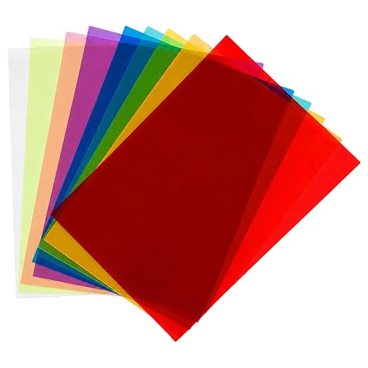 9 Pcs A2 Plastic Sheets, Transparent PVC Assorted Colors, 16.5 x 23.4 in
