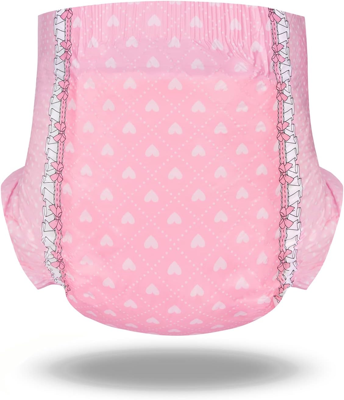 Littleforbig Printed Adult Brief Diapers 10 Pieces - Blushing Baby Pink(M)