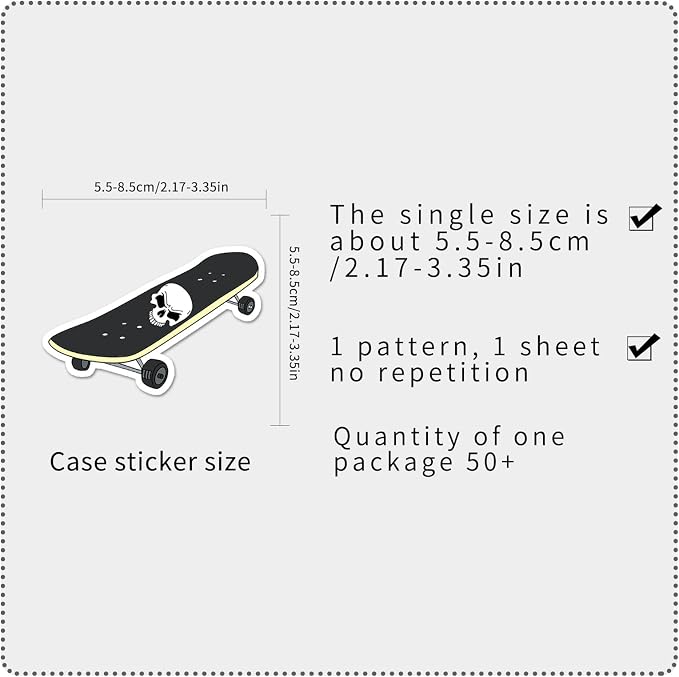 Cool Skateboard Stickers, Vinyl Waterproof Sticker Packs Bulk