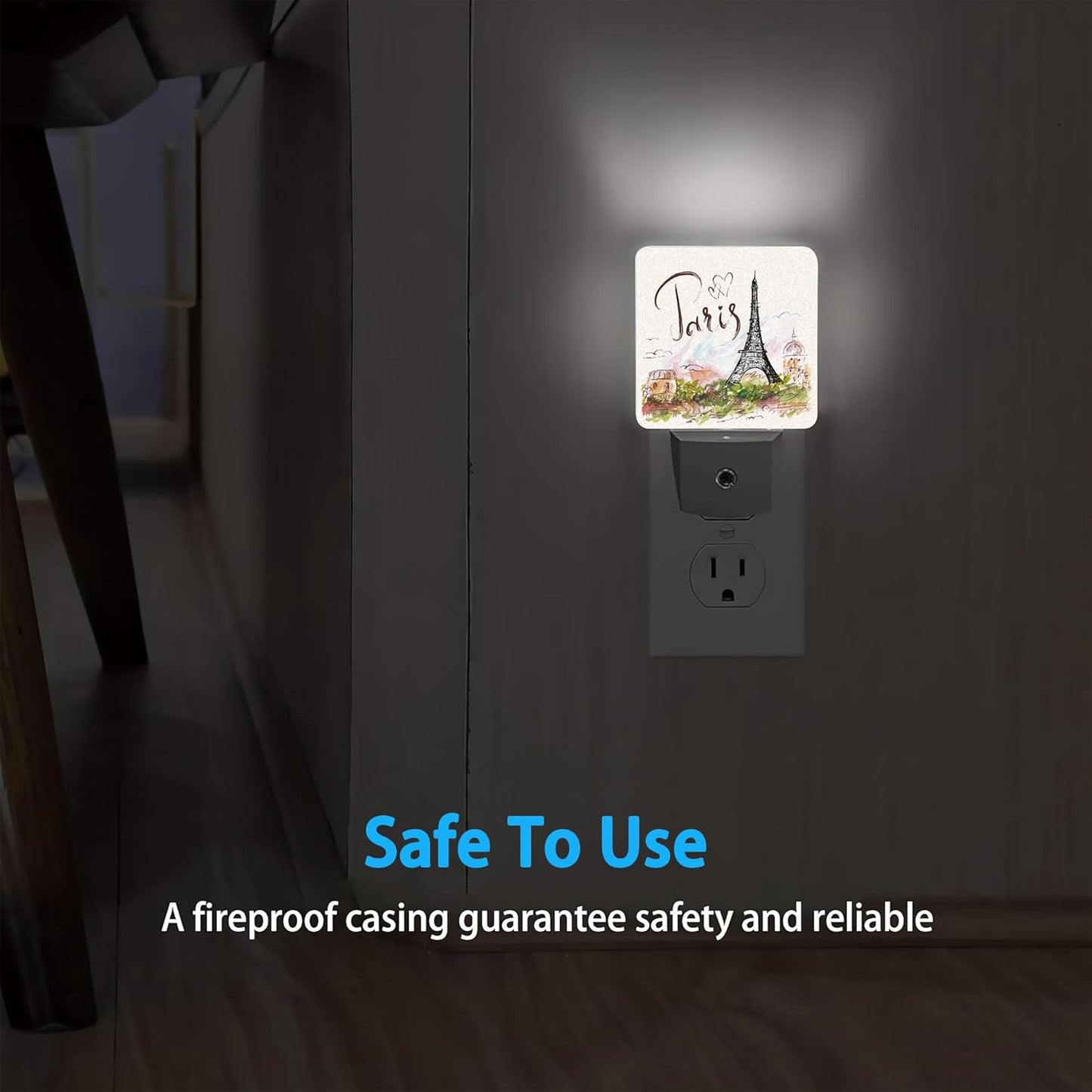 Eiffel Tower Night Light,Paris Tower Night Lights Plug into Wall Dusk to Dawn Sensor Led Lamp for Women Men,Led Lights for Stairway/Hallway/Bedroom,0.5W