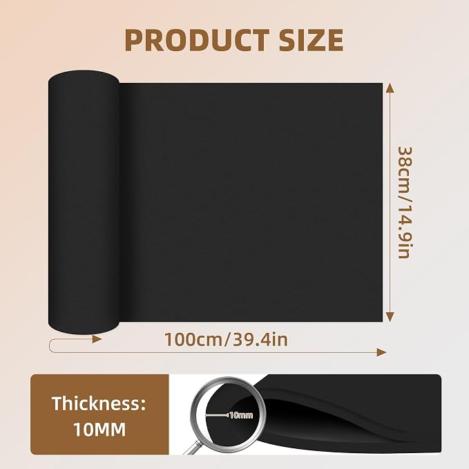 39"x15" EVA Foam Roll, 86 kg/m3 High Density 10MM Thick Foam Sheets, Flexible &