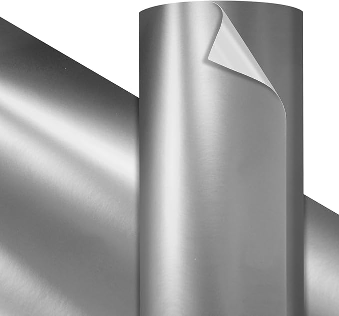 VViViD Premium Satin Chrome Silver Craft Vinyl Roll 1ft x 5ft – Bubble-Free Air