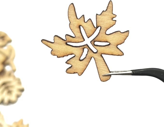 DIYOMR 200Pcs Hollow Wood Pieces Unfinished Wooden Vintage Embellishments