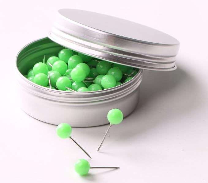 Tupalizy 100PCS 1/4 Inch Small Round Head Map Tacks Pins